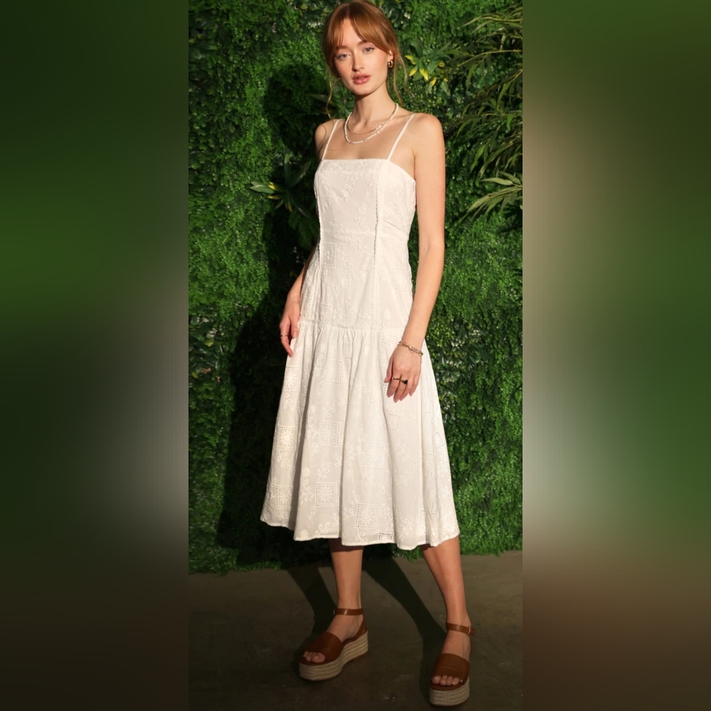 Adelin rae PATRICIA EMBROIDERED DROP WAIST MAXI DRESS  Size XS